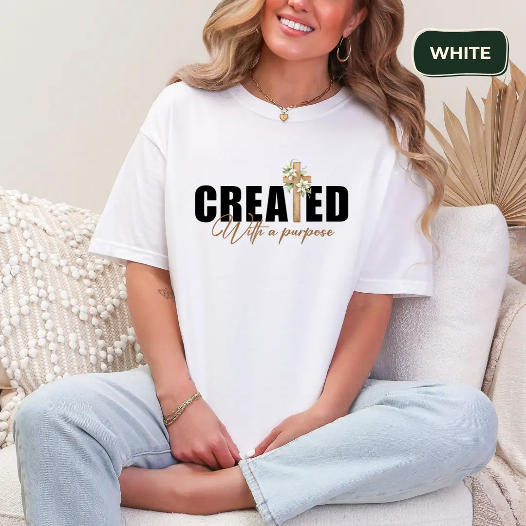 Created with purpose t-shirt Printify