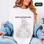 God is within her T-shirt