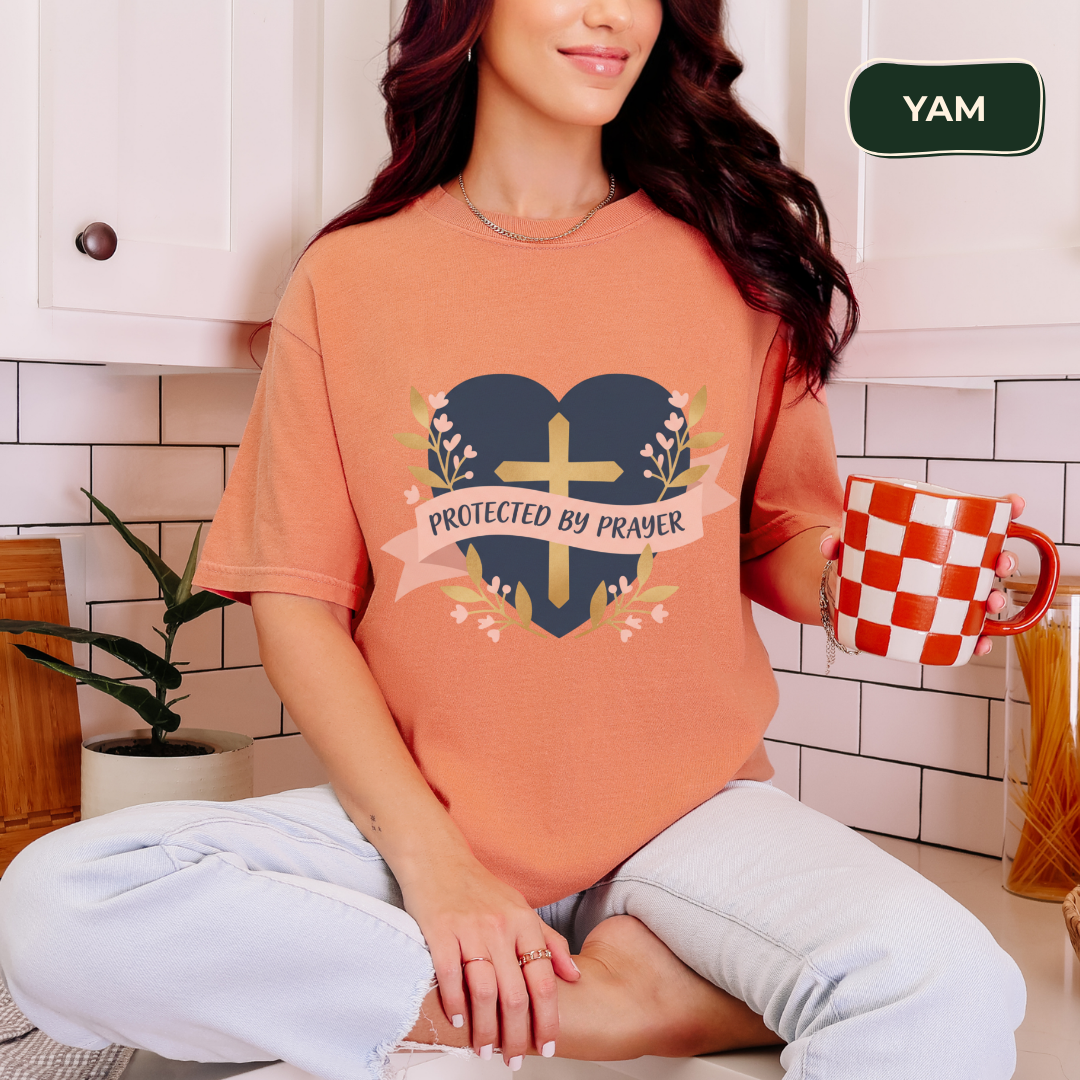 protected by prayer t-shirt