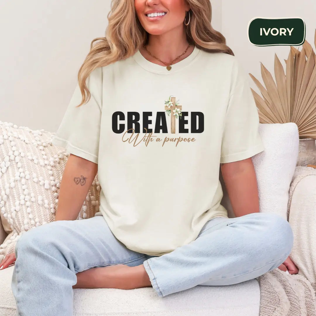 Created with purpose t-shirt Printify