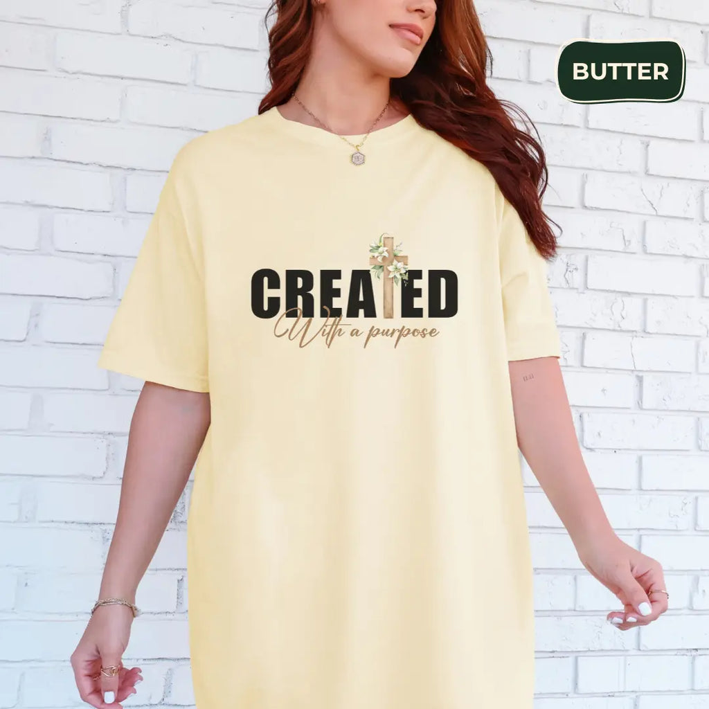 Created with purpose t-shirt Printify