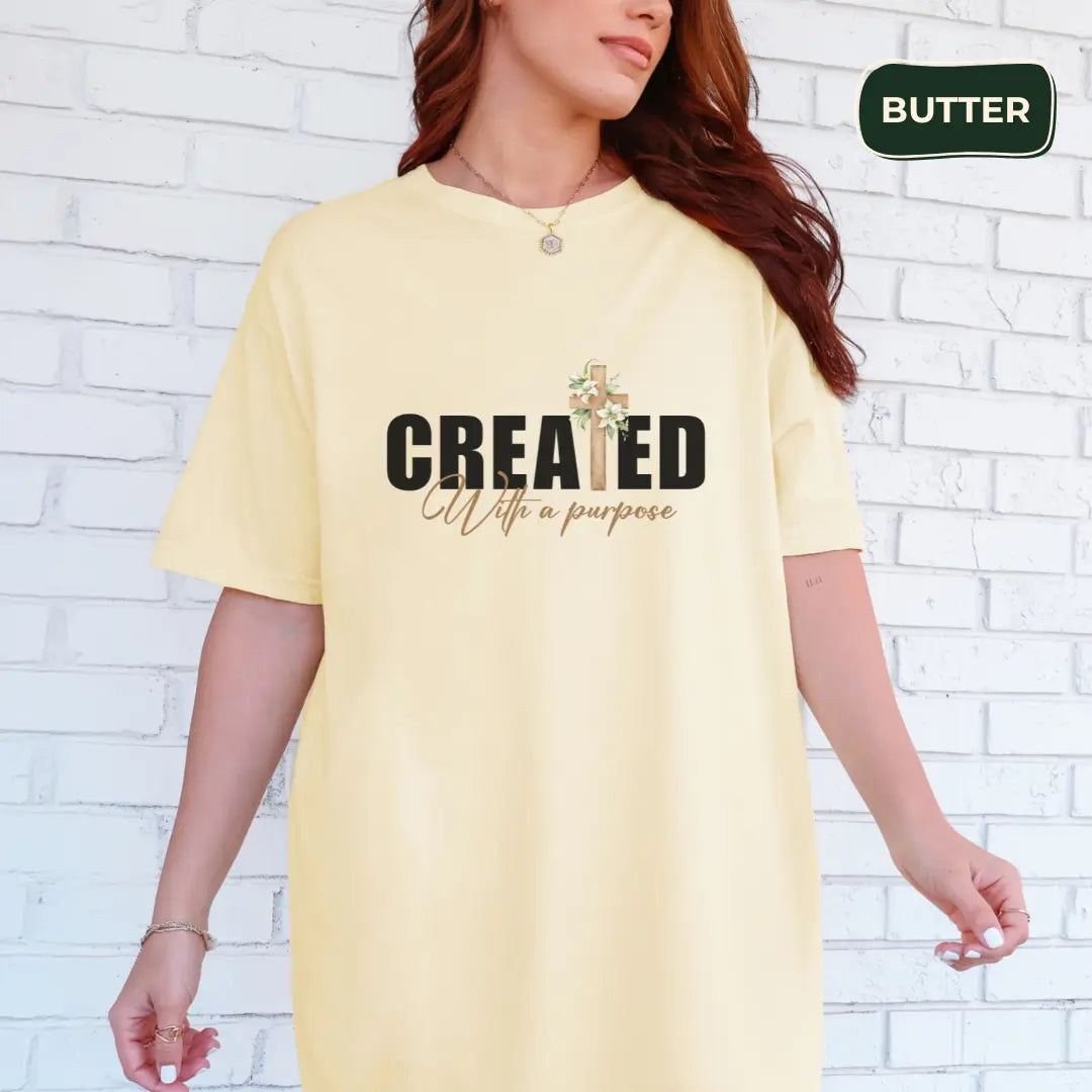 Created with purpose t-shirt Printify